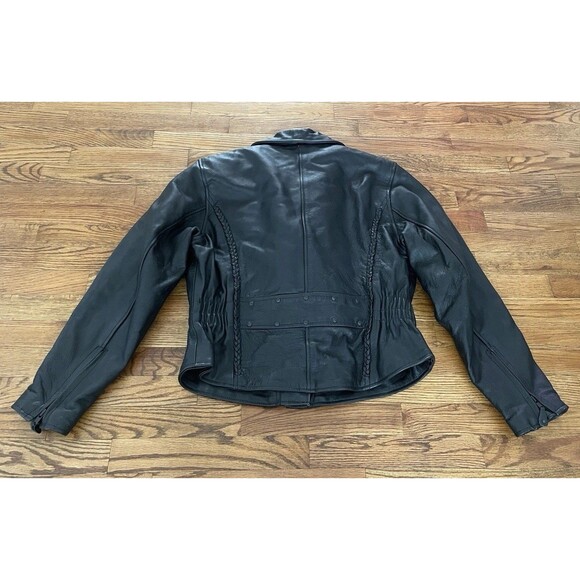 Vintage Hudson Leather Moto Edgy Motorcycle Biker Braid Cinch Lined Jacket - Picture 7 of 16